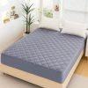 Grey Fancy Quilted Waterproof Mattress Fitted Bedsheet King Size
