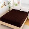 Dark Brown Fancy Quilted Waterproof Mattress Fitted Bedsheet King Size