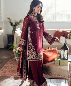 Azure AZ-614 Chiffon 3 Piece Heavy Embroidered Suit with Spengle Work