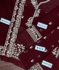 The Azure Chiffon Collection 3 Piece Embroidered Suit AZ-614 is a true reflection of luxury, craftsmanship, and modern eastern fashion. Designed for women who desire high-end elegance with premium detailing, this suit is a statement piece for weddings, festive occasions, and formal gatherings.