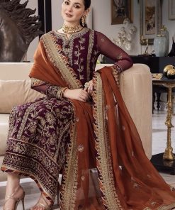 Asim Jofa AJ-613 3 Piece Embroidered Chiffon Suit for Women