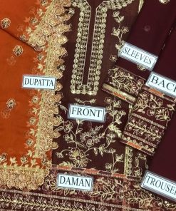 The Asim Jofa 3 Piece Embroidered Suit AJ-613 is a celebration of luxury, elegance, and timeless Pakistani fashion. Designed for women who appreciate fine embroidery, premium fabrics, and graceful silhouettes, this unstitch ladies suit reflects the signature sophistication that makes Asim Jofa a household name in designer wear.