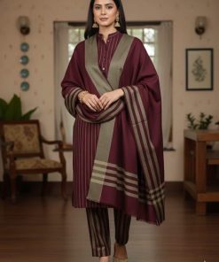 New Winter Multani Khaddi Susi 3 Piece Suit KH-658 Heavy Check Style