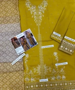 The lawn shirt front with heavy embroidery adds a luxurious and graceful appearance. The detailed embroidery work reflects fine craftsmanship and elevates the overall look of the outfit.