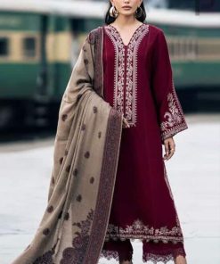 IZEL IA-13 luxury lawn heavy embroidered 3 piece suit with digital print voile dobby dupatta