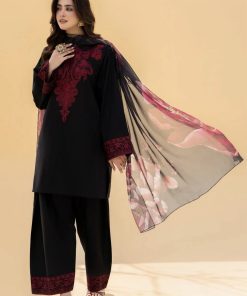 Zaroon IA-15 luxury lawn heavy embroidered 3 piece suit with digital print voile dobby dupatta