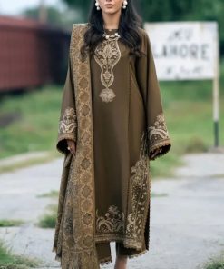 IZEL IA-17 luxury lawn heavy embroidered 3 piece suit with digital print voile dobby dupatta