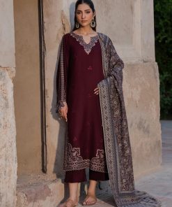 IZEL IA-20 luxury airjet lawn embroidered 3 piece suit with digital print voile dobby dupatta