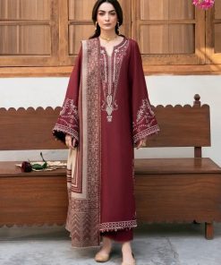 IZEL IA-21 luxury airjet lawn embroidered 3 piece suit with digital print voile dobby dupatta