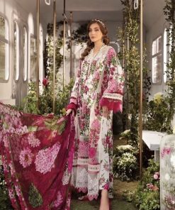 MARIA.B MB-633 Lawn & Chiffon 3 Piece Suit with Embroidered Neck Patch