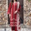 Farasha IA-28 luxury lawn heavy embroidered 3 piece suit with digital print voil dobby dupatta