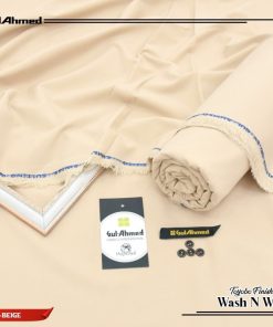 Gul Ahmed summer men unstitched beige color wash and wear fabric
