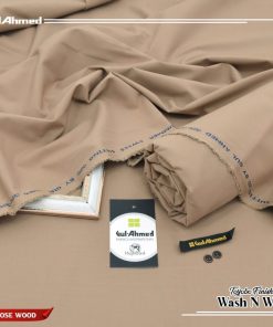 Gul Ahmed summer men unstitched rose wooden color wash and wear fabric