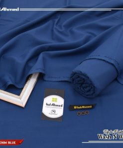 Gul Ahmed summer men unstitched denim blue color wash and wear fabric