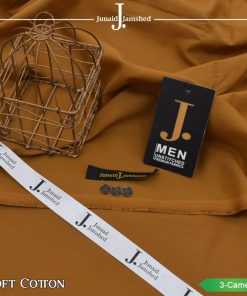 J. Cotton Suit for Men Unstitched Camel Color Soft Cotton Summer Fabric