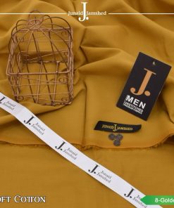 J. Cotton Suit for Men Unstitched Golden Color Soft Cotton Fabric