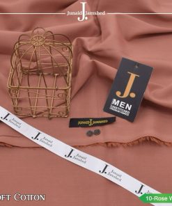 J. Cotton Suit for Men Unstitched Rosewood Color Soft Cotton Fabric