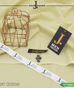 J. Cotton Suit for Men Unstitched Pastel Mint Color Soft Cotton Fabric