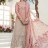 Maria.B Wedding Edition Eid Collection 3 Piece Embellished Handwork Chiffon Suit with Heavy Dupatta
