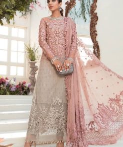 Maria.B Wedding Edition Eid Collection 3 Piece Embellished Handwork Chiffon Suit with Heavy Dupatta