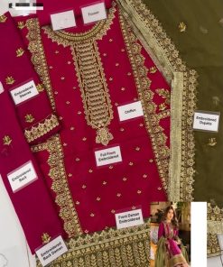 ASIM JOFA 3 PIECE UNSTITCHED EMBROIDERED SUIT | AJ-624 FULLY HEAVY EMBROIDERY CHIFFON SUIT