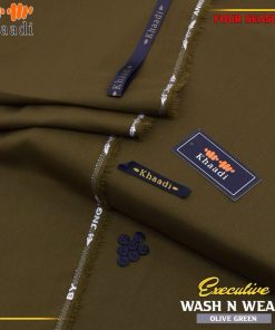 Khaadi Men Olive Green Unstitched Suit Summer Wear 2026