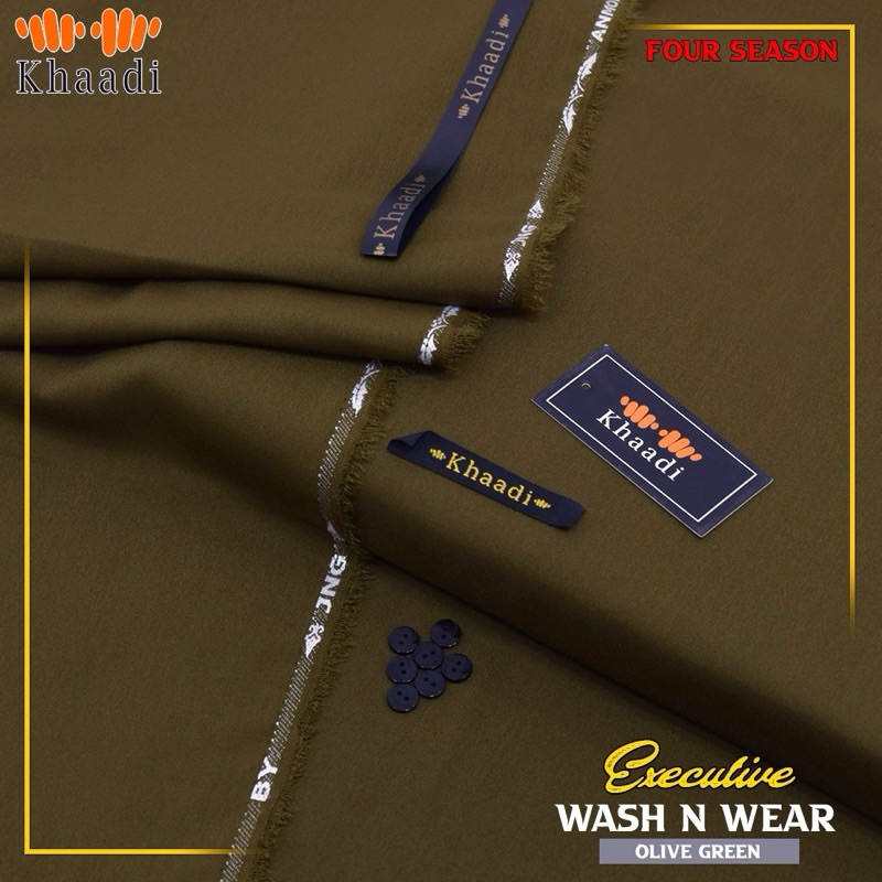 Khaadi Men Olive Green Unstitched Suit Summer Wear 2026