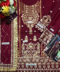 The Asim Jofa 3 Piece Unstitched Embroidered Chiffon Suit AJ-620 is a perfect choice for women who want to invest in a timeless, luxurious outfit. With its heavy embroidery, premium chiffon fabric, elegant dupatta, and comfortable malai trouser, this suit delivers unmatched style and sophistication.