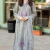 Mushq 1A-06 luxury lawn heavy chikankari embroidered 3 piece suit with Bamber chiffon dupatta