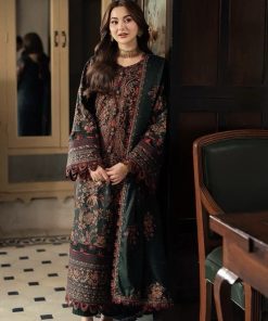 Asim Jofa 1A-09 luxury lawn heavy embroidered 3 piece suit with chiffon dupatta Eid 2026