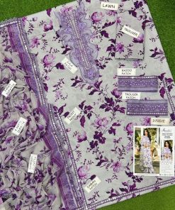 The Aneelas 1A-08 Luxury Lawn Collection – 9mm Sequence Embroidered 3 Piece Suit is a perfect fusion of modern digital printing and glamorous sequence embroidery. With its allover printed lawn fabric, heavy 9mm sequence patches, and digital printed chiffon dupatta, this suit is a standout choice for Eid Collection 2026.