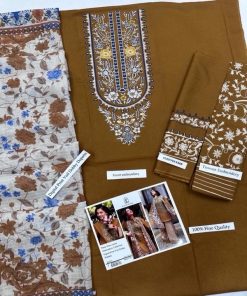 the fabric ensures a soft touch, long-lasting durability, and a cool feel even during peak summer heat. The addition of a digitally printed voil dobby dupatta enhances the overall aesthetic, making this suit a perfect balance of tradition and contemporary style.