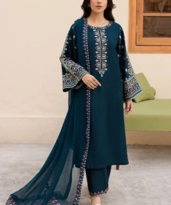 Batik IA-26 luxury lawn heavy embroidered 3 piece suit with Bamber chiffon dupatta