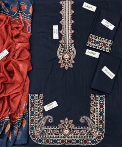 The neck features heavy embroidery, creating a striking focal point. The front is heavily embroidered, adding richness and festive elegance suitable for formal and semi-formal occasions.