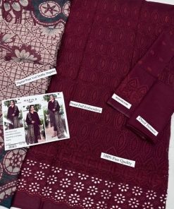 The Maria.B IA-36 Luxury Lawn Chikankari Collection is designed for women who admire delicate craftsmanship, premium lawn fabric, and graceful summer fashion. This 3 piece unstitched lawn suit features refined heavy chikankari embroidery paired with a modern digital print voil dobby dupatta, creating a perfect balance of tradition and contemporary style.