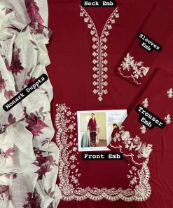 Zara Shahjahan IA-94 Luxury Lawn 3 Piece Suit is a beautifully designed ladies unstitched lawn suit, perfect for women who prefer heavy embroidery with a stylish digital printed dupatta. This outfit offers comfort, elegance, and a refined designer look for summer and semi-formal occasions.