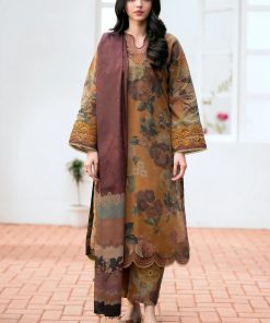 Baroque BR-210 unstitched 3-piece summer lawn suit for women