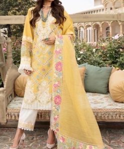 Crimson IA-90 luxury lawn chikankari embroidered ladies suit with organza dupatta