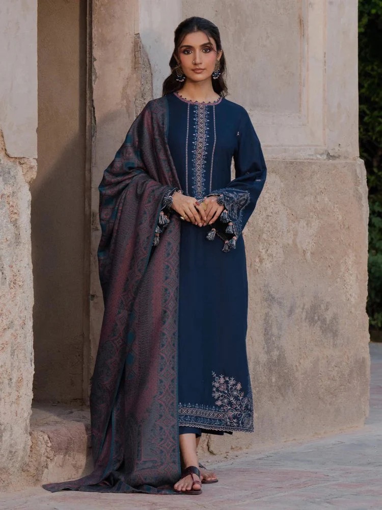 IZEL IA-106 Lawn Heavy Embroidered 3 Piece Suit with Digital Print Voil Dobby Dupatta