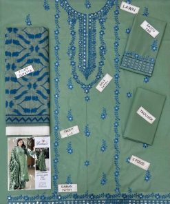 The neck features heavy 9mm embroidery, creating a strong and luxurious focal point. The front is fully adorned with heavy 9mm embroidery, giving the outfit a rich and premium designer appearance.