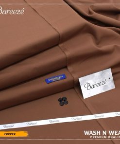 Bareeze men copper color wash and wear unstitched suit