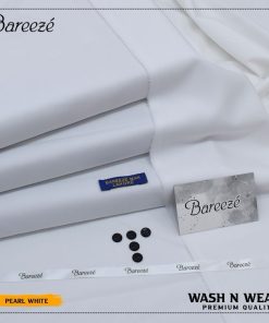 Bareeze men pearl white wash and wear unstitched suit