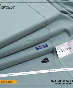 Bareeze men pastel mint wash and wear unstitched suit