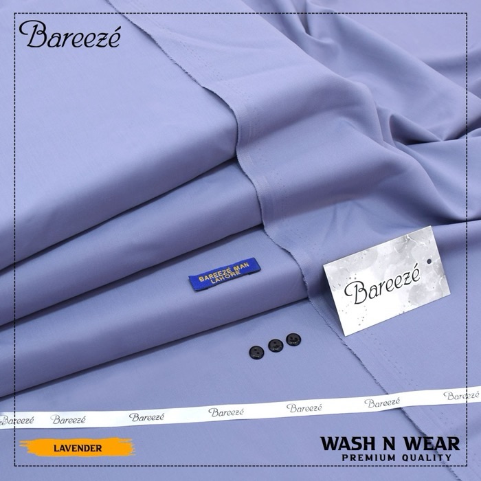 Bareeze men lavender wash and wear unstitched suit