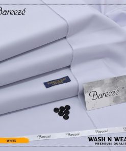 Bareeze men white wash and wear unstitched suit