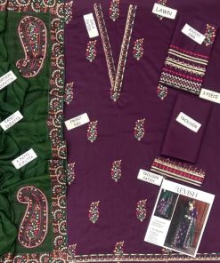 Crafted from high-quality Lawn 90/88, this suit offers a lightweight texture, smooth feel, and excellent breathability, ideal for warm weather. The fabric maintains its elegance and color quality even after extended wear.