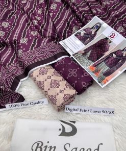 The suit comes with a coordinated lawn trouser that complements the shirt design perfectly. Its lightweight texture ensures comfort during long hours of wear. Whether stitched as straight pants, cigarette trousers, or a relaxed fit, the trouser fabric maintains structure while staying comfortable in summer heat.