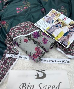 The Bin Saeed BS-206 is made using fine-quality lawn fabric that feels soft on the skin and allows excellent airflow during hot weather. Lawn fabric is widely appreciated for its durability, smooth finish, and breathability. This suit comes with a quality guarantee, ensuring lasting color, comfort, and fabric strength throughout the season.