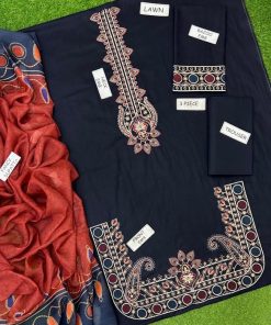 Jazmin IA-77 Luxury Lawn 3 Piece Suit is a premium ladies unstitched lawn suit, designed for women who prefer heavy embroidery with a modern printed dupatta. This suit is perfect for summer wear, offering comfort, elegance, and a refined look for casual and semi-formal occasions.