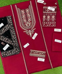 Laam IA-84 Luxury Lawn 3 Piece Suit is a premium ladies unstitched lawn suit, designed for women who love heavy embroidery with a stylish digital printed dupatta. This suit is perfect for summer wear, offering comfort, elegance, and a refined designer look.